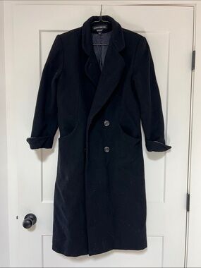 Donnybrook Black Double-Breasted Long Trench Coat